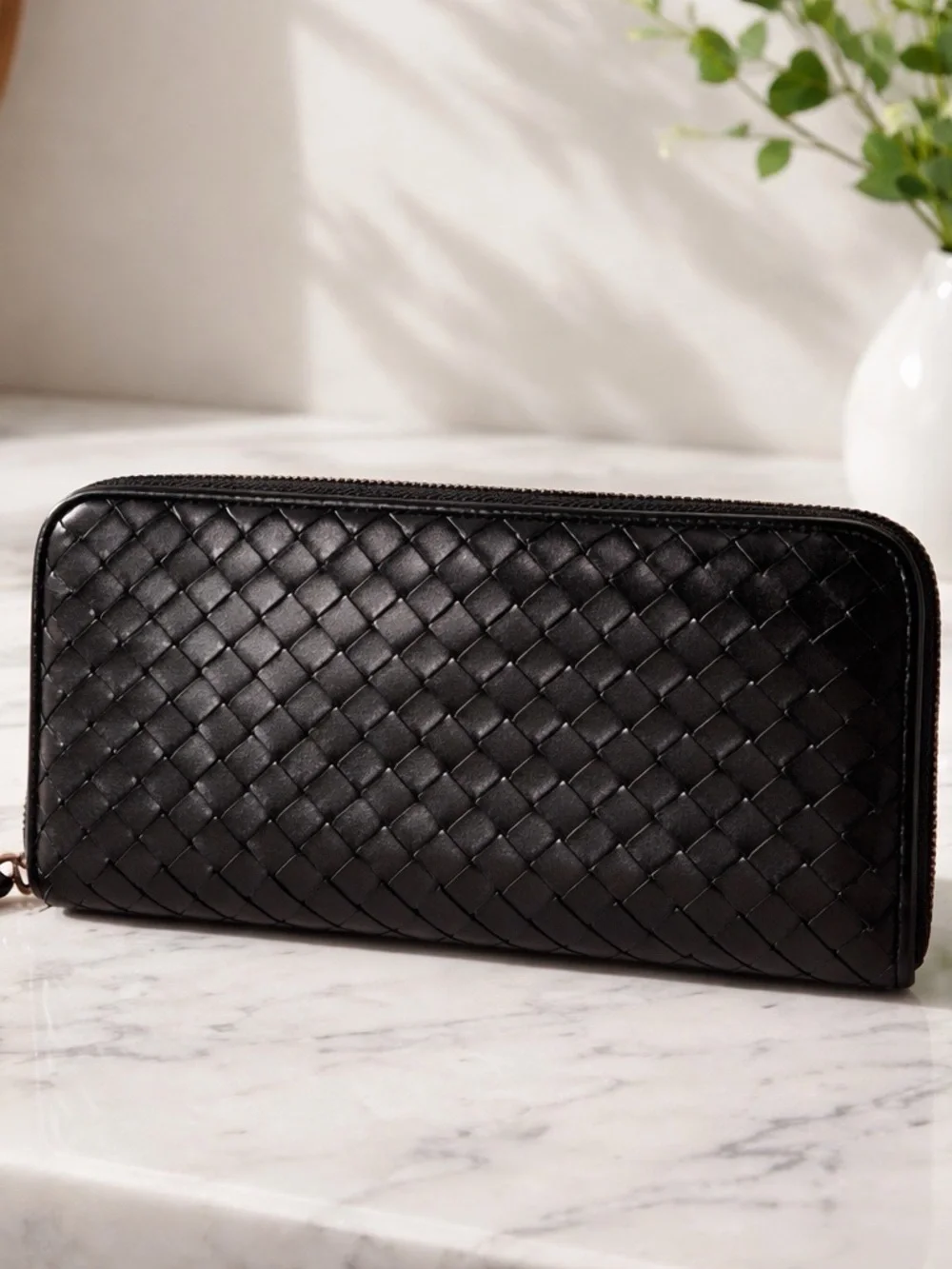 GORGEOUS VINTAGE BOTTEGA INTRECCIATO LONG VENETA NAPA LEATHER ZIPPERED WALLET - Picture 2 of 12